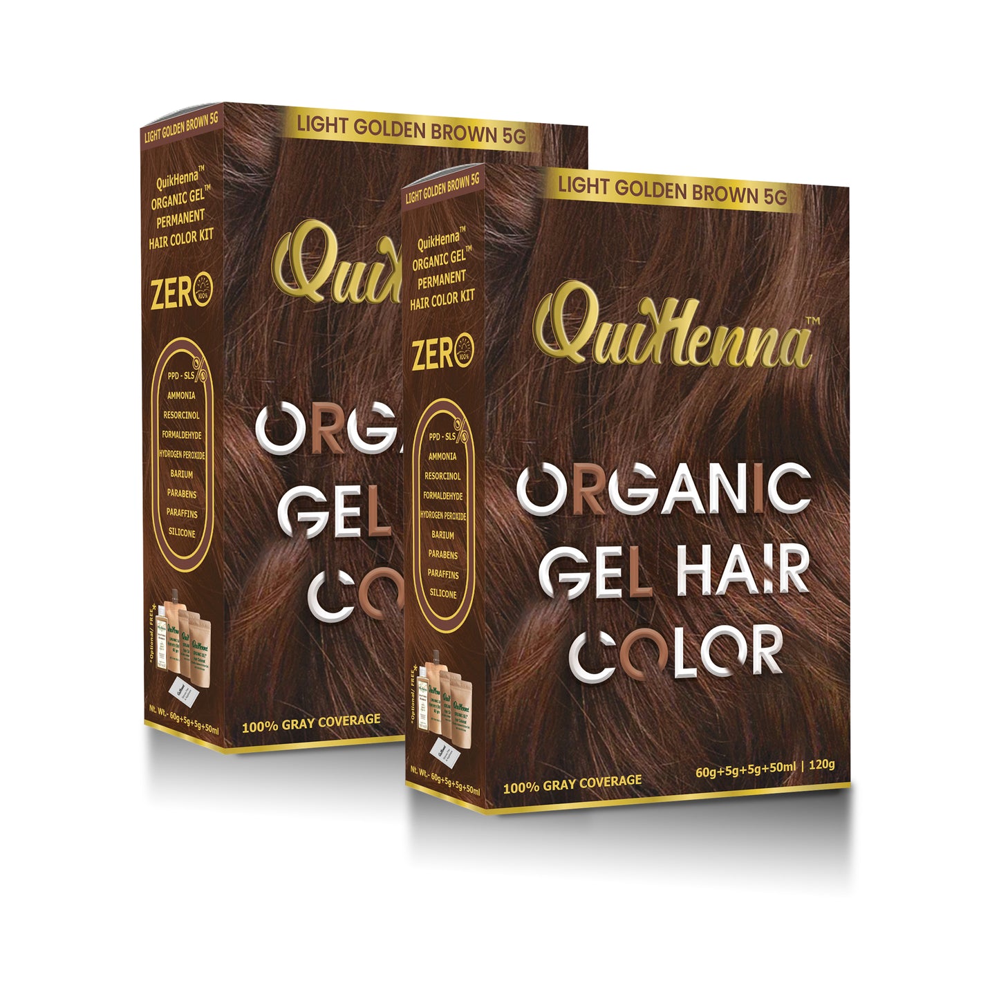 QuikHenna Organic Gel Hair Colour for men and women light brown ammonia and ppd free color