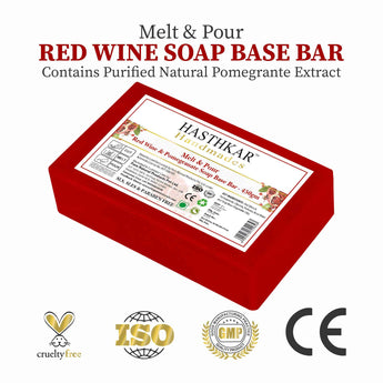 Hasthkar SLS & Paraben Free Red Wine with Pomegranate Glycerine Soap Base Bar- 450gm