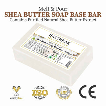 Hasthkar SLS & Paraben Free Shea Butter Glycerine Soap Base Bar- 450 Gm