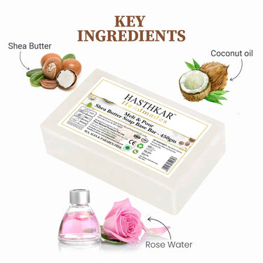 Hasthkar SLS & Paraben Free Shea Butter Glycerine Soap Base Bar- 450 Gm