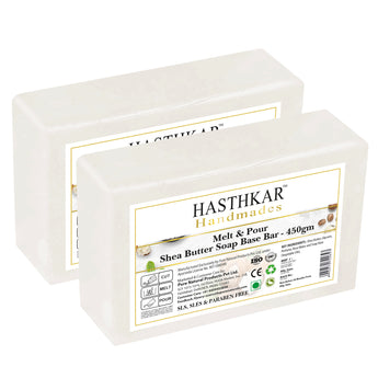 Hasthkar Handmades Soap Base Bar Shea Butter 450gm Pack of 2