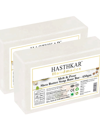 Hasthkar Handmades Soap Base Bar Shea Butter 450gm Pack of 2