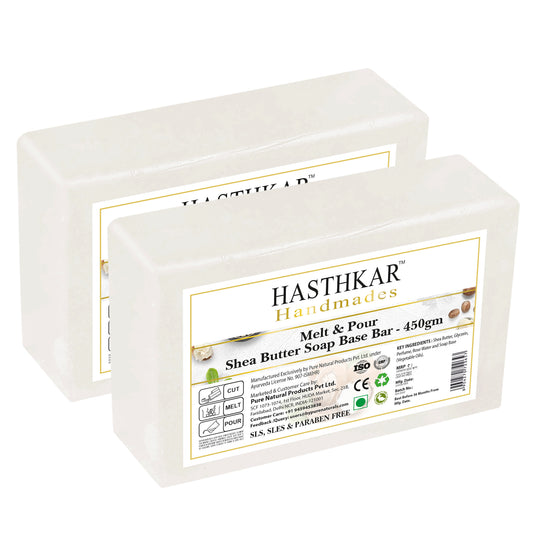 Hasthkar Handmades Soap Base Bar Shea Butter 450gm Pack of 2