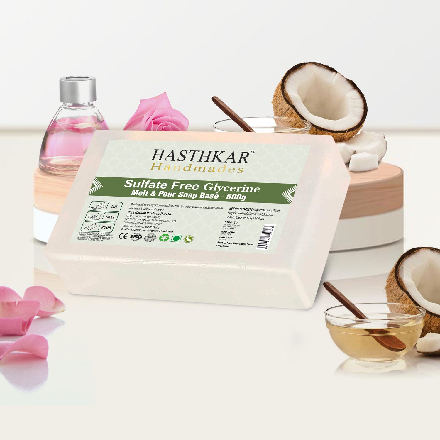 Hasthkar Handmades Clear Glycerine Soap Base Paraben Sls Free 500Gm-1