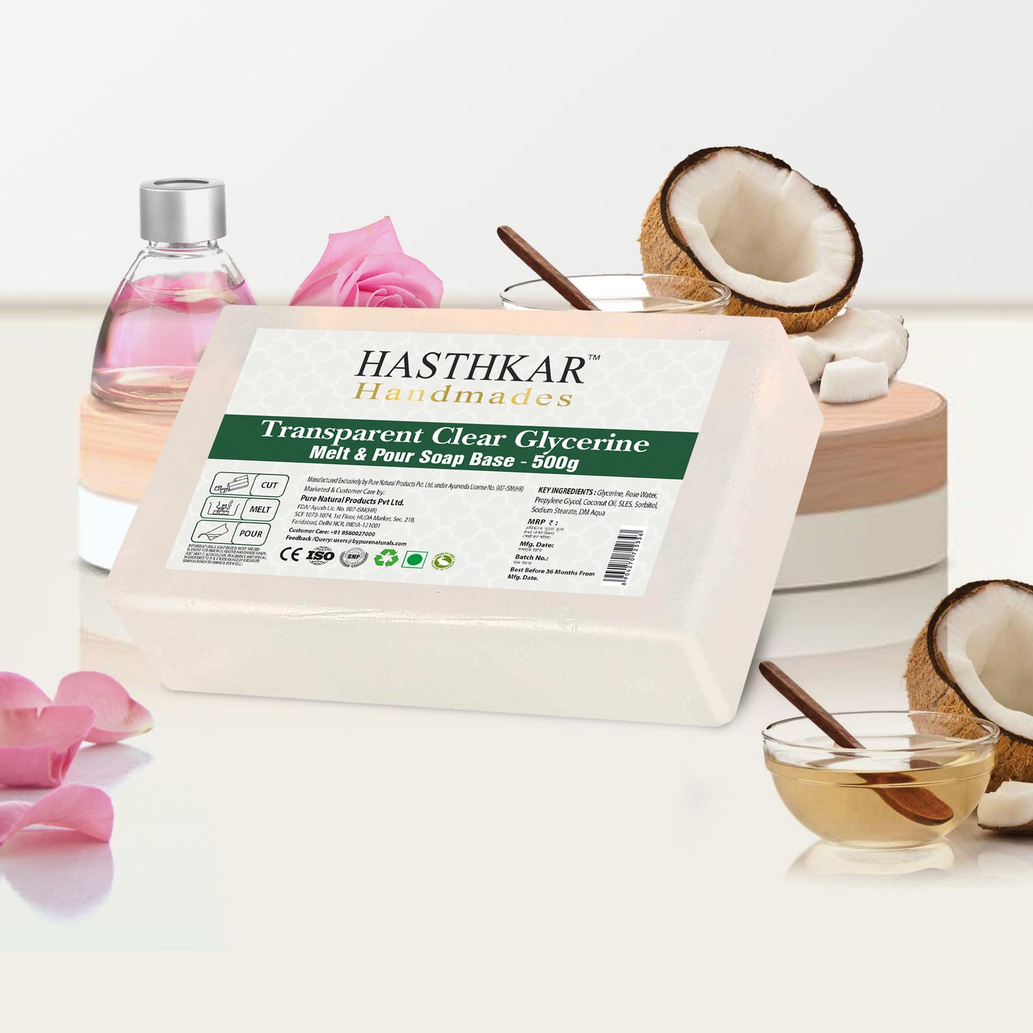 Hasthkar Handmades Clear Glycerine Pour & Melt Soap Base 500Gm Pack of 2-2