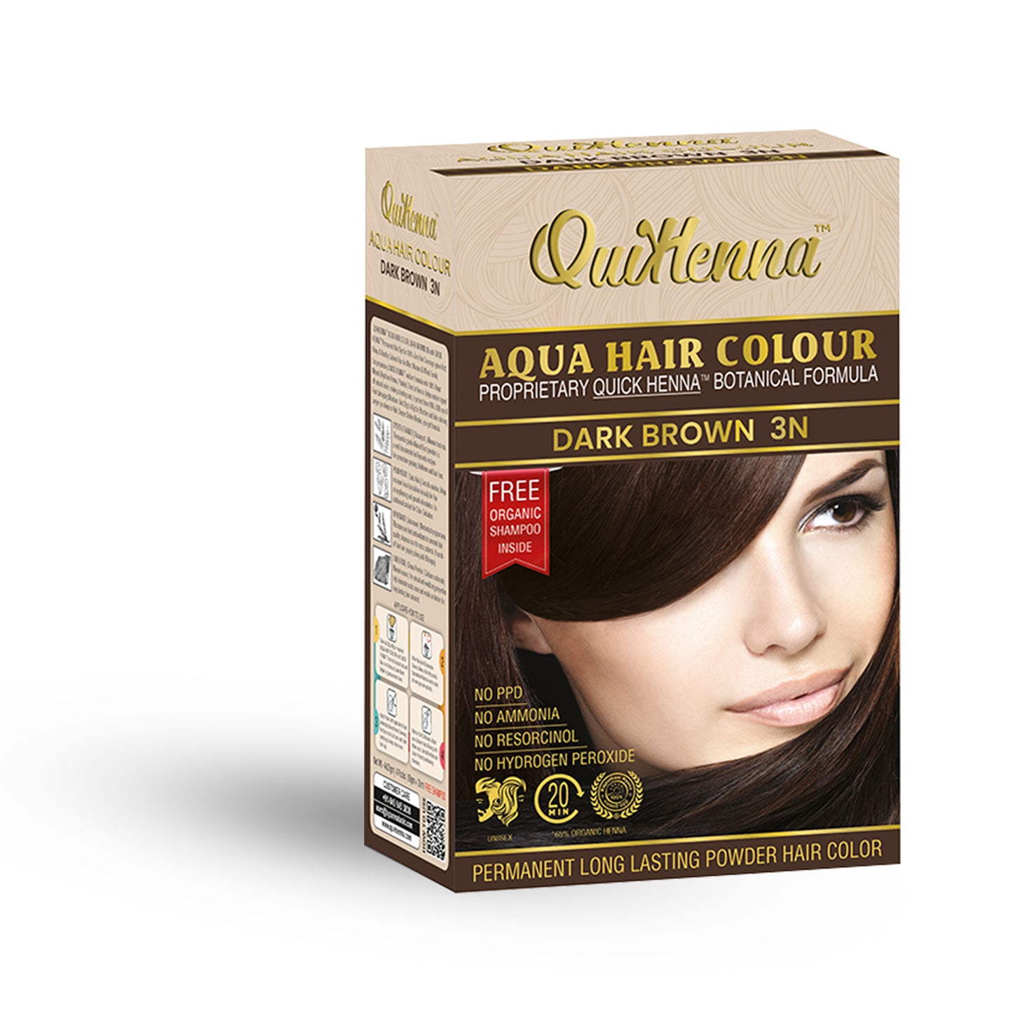 QuikHenna Aqua Safe Powder Hair Colour dark brown