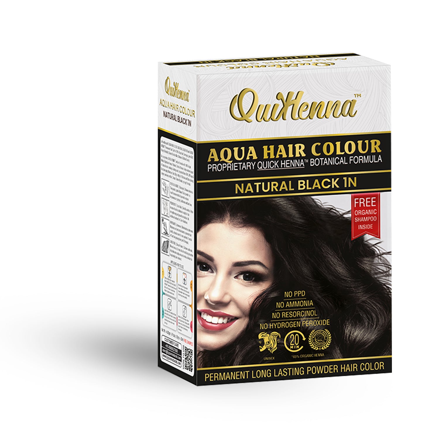 QuikHenna Aqua Safe Powder Hair Colour natural black