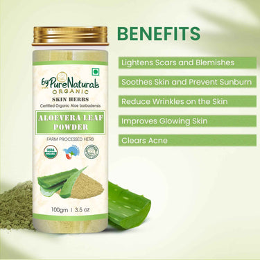 byPureNaturals 100% Organic Aloevera Powder- 100 Gm