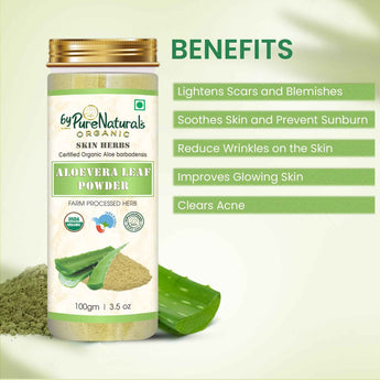 byPureNaturals 100% Organic Aloevera Powder- 100 Gm