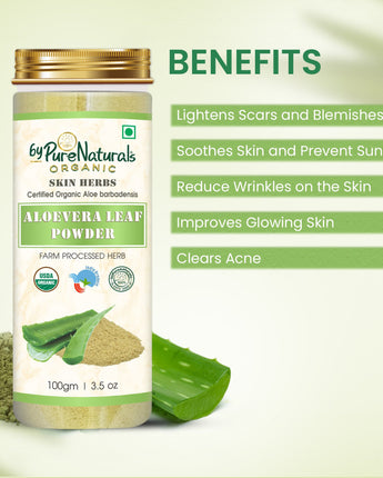 Organic Aloe Vera Leaf Powder byPureNaturals-1