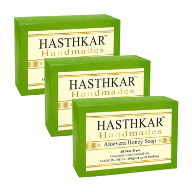 Hasthkar Handmade Glycerine Aloevera Honey Soap- 100gm - BuyPureNaturals