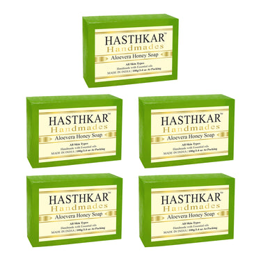 Hasthkar Handmade Glycerine Aloevera Honey Soap- 100gm - BuyPureNaturals
