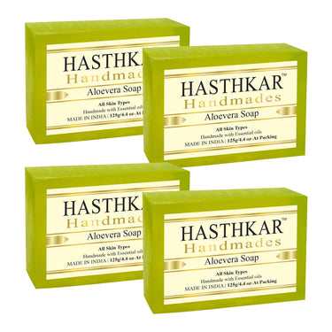 Hasthkar Handmade Glycerine Aloevera Soap - 125gm - BuyPureNaturals