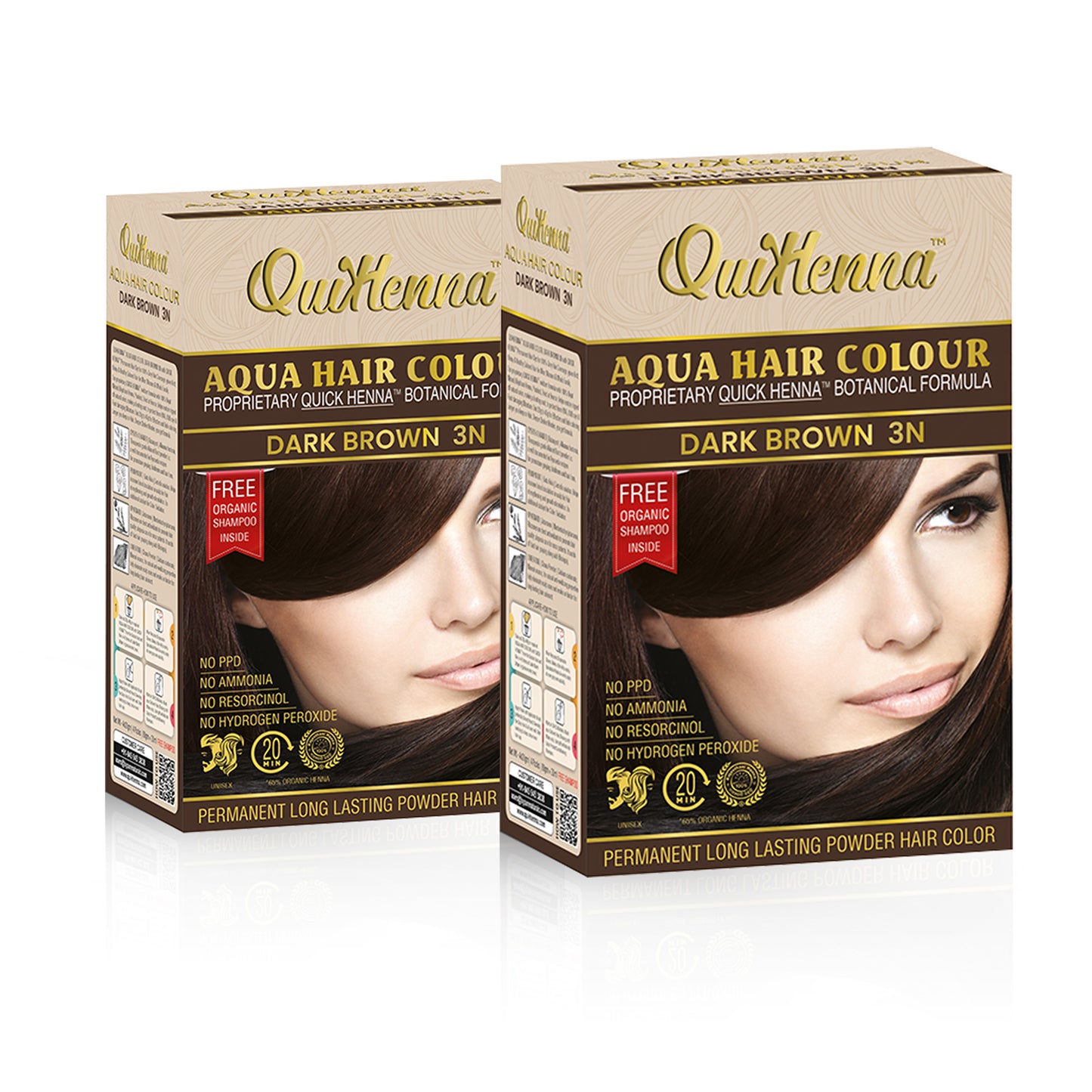 QuikHenna Aqua Safe Powder Hair Colour dark brown