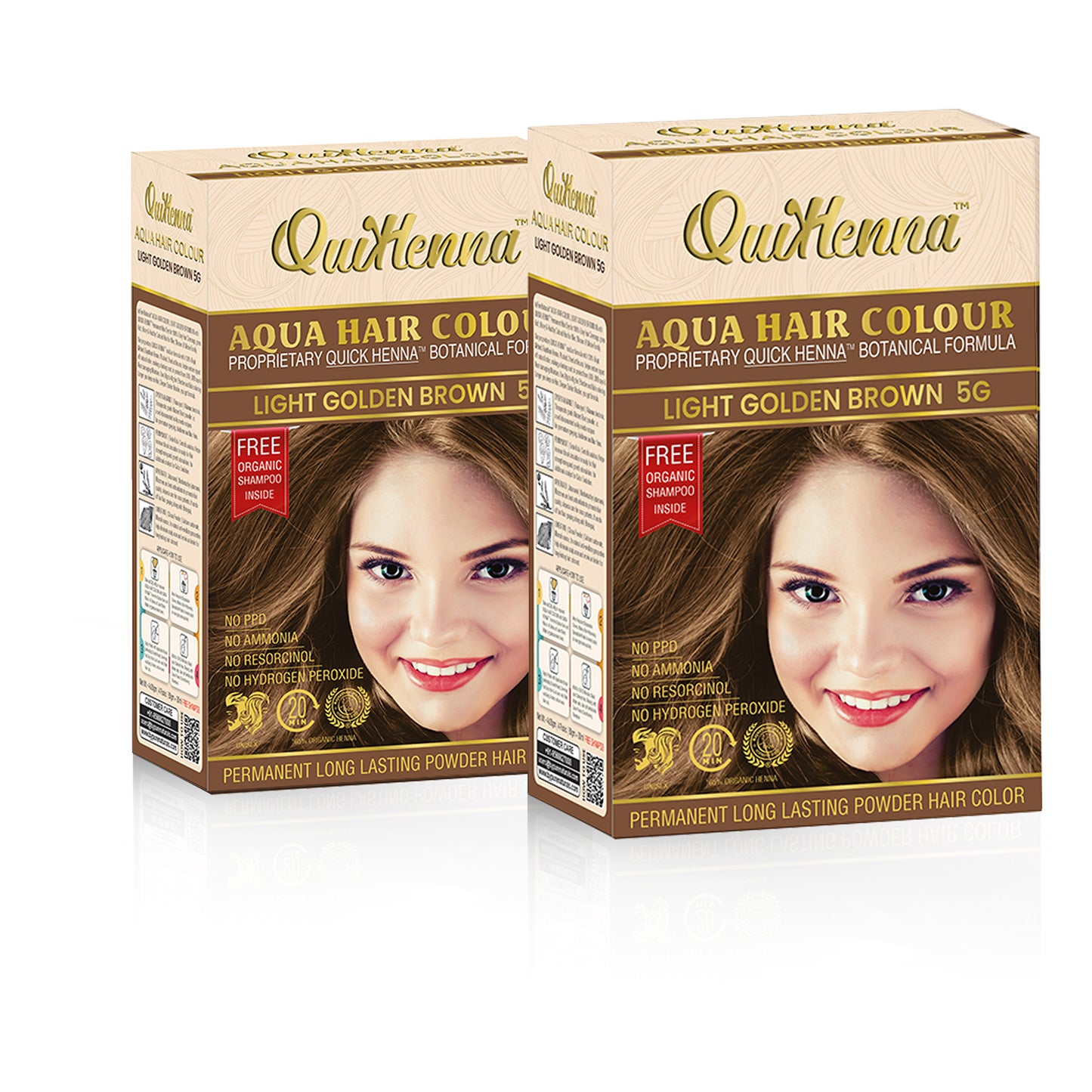 QuikHenna Aqua Safe Powder Hair Colour light brown 