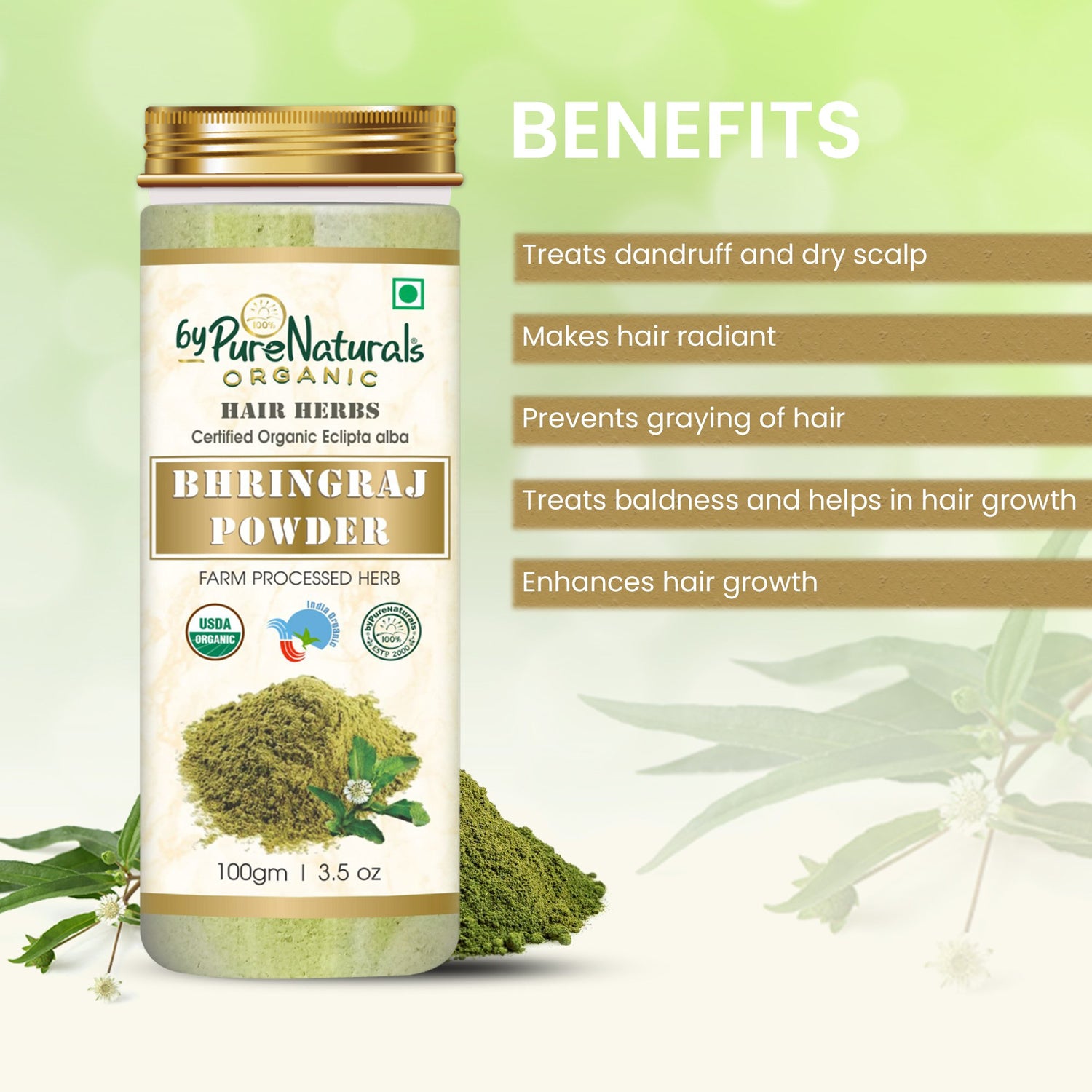 Organic Bhringraj Herb Powder byPureNaturals-1
