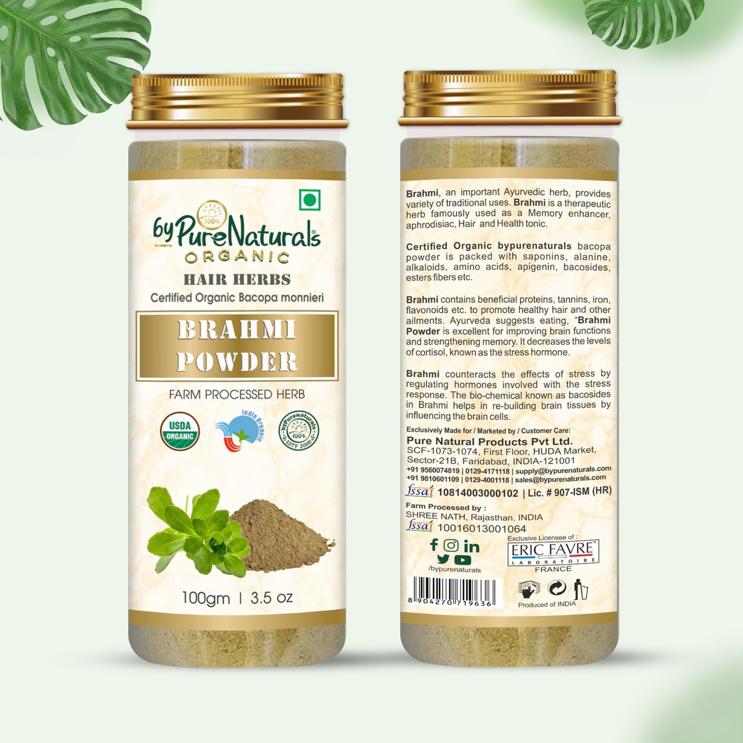 Organic Brahmi Herb Powder byPureNaturals-2