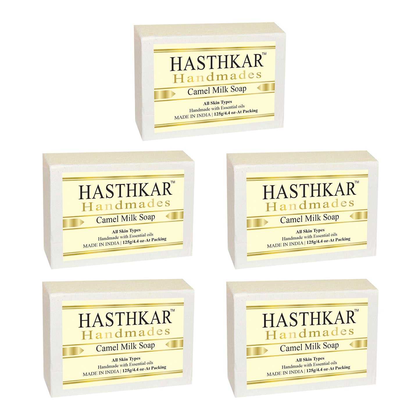 Hasthkar Handmades Glycerine Natural Camel milk Soap 125Gm Pack of 4