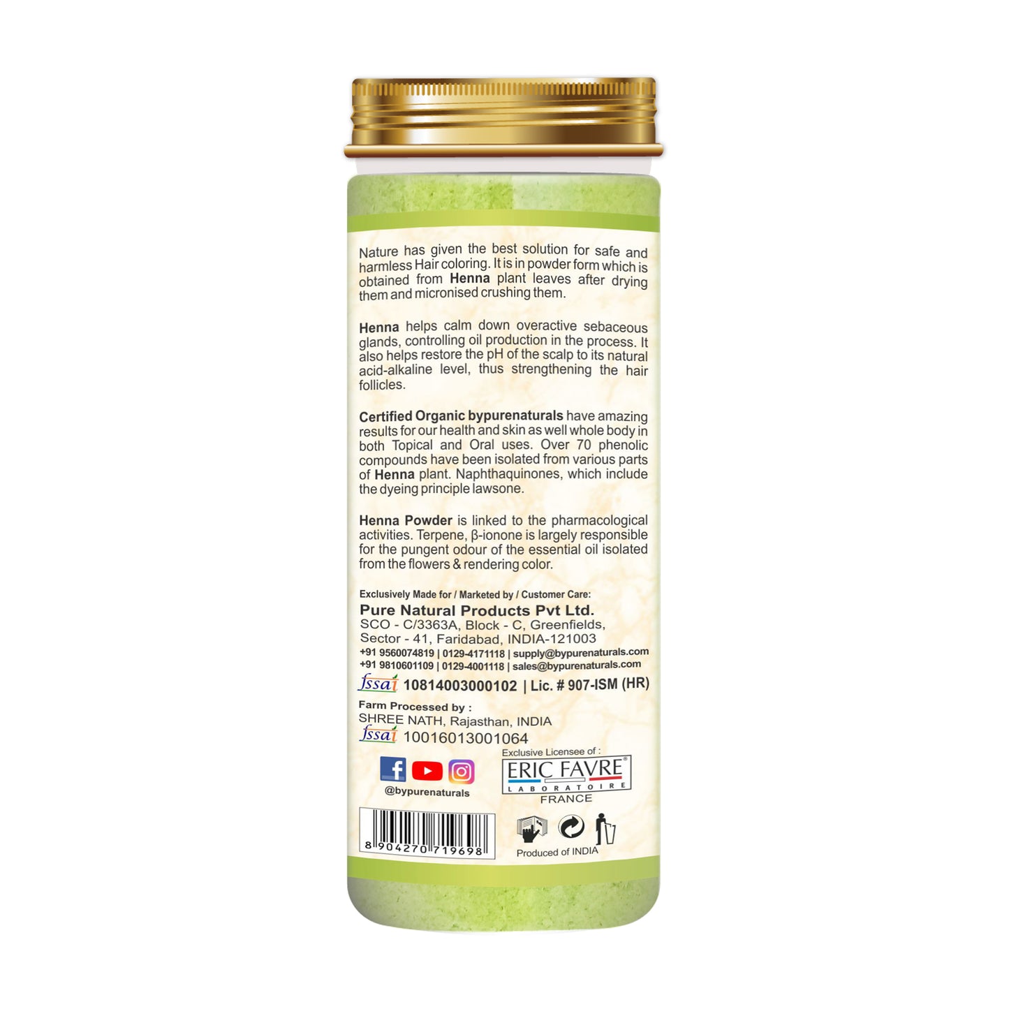 Organic Henna Herb Powder byPureNaturals-5