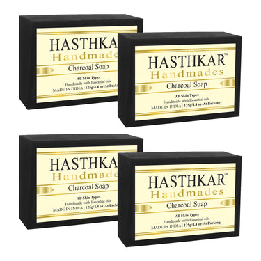 Hasthkar Handmade Glycerine Charcoal Soap- 125gm - BuyPureNaturals