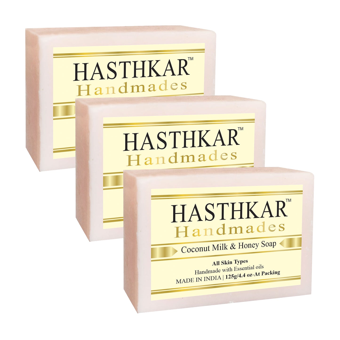 Hasthkar handmades coconut bathing soap men women pack of 3