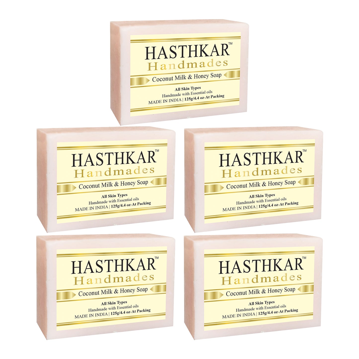 Hasthkar handmades coconut bathing soap men women pack of 5