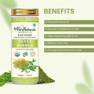 byPurenaturals 100% Organic Henna Powder- 125 Gm