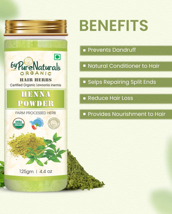 Organic Henna Herb Powder byPureNaturals-1