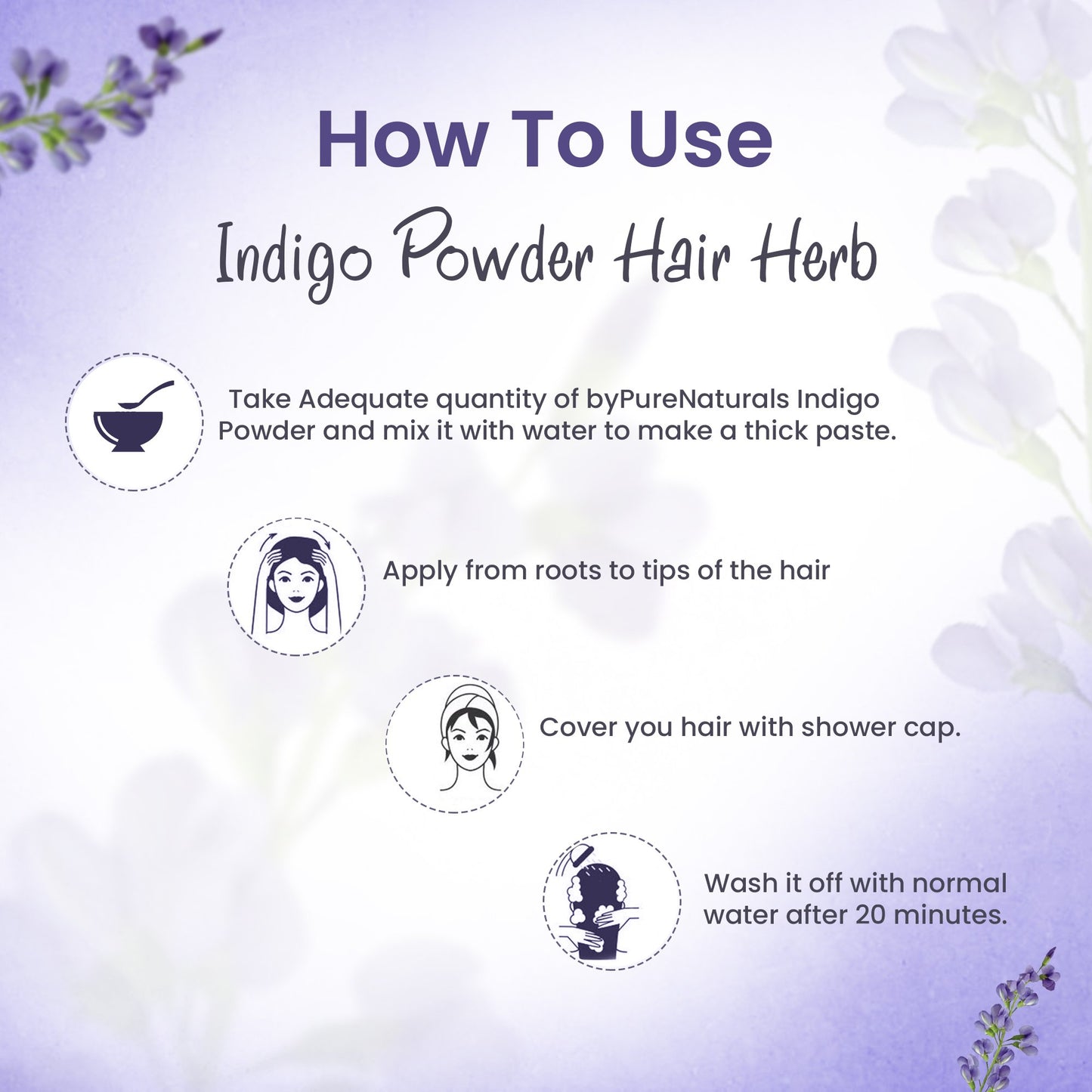 description of how to use bypurenaturals indigo herb neel patti powder