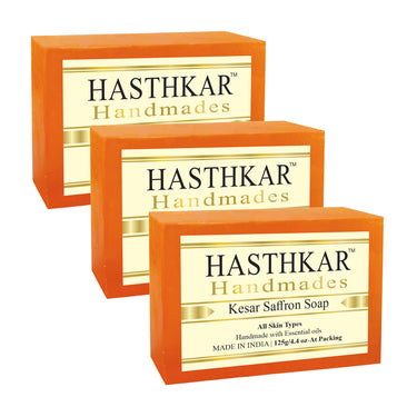 Hasthkar Handmade Glycerine Kesar Saffron Soap- 125gm - BuyPureNaturals