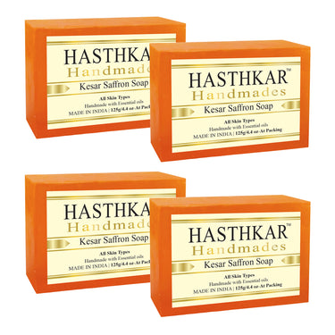 Hasthkar Handmade Glycerine Kesar Saffron Soap- 125gm - BuyPureNaturals