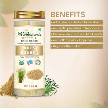byPureNaturals 100% Organic Khus Powder- 110 Gm
