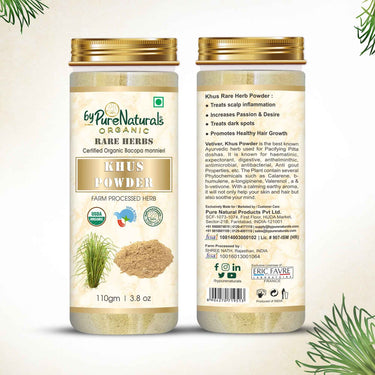 byPureNaturals 100% Organic Khus Powder- 110 Gm
