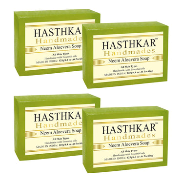 Hasthkar Handmade Glycerine Neem Aloevera Soap- 125gm - BuyPureNaturals