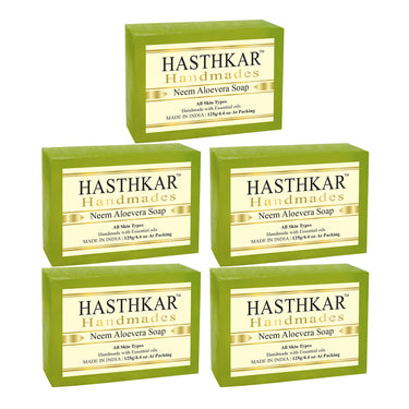 Hasthkar Handmade Glycerine Neem Aloevera Soap- 125gm - BuyPureNaturals