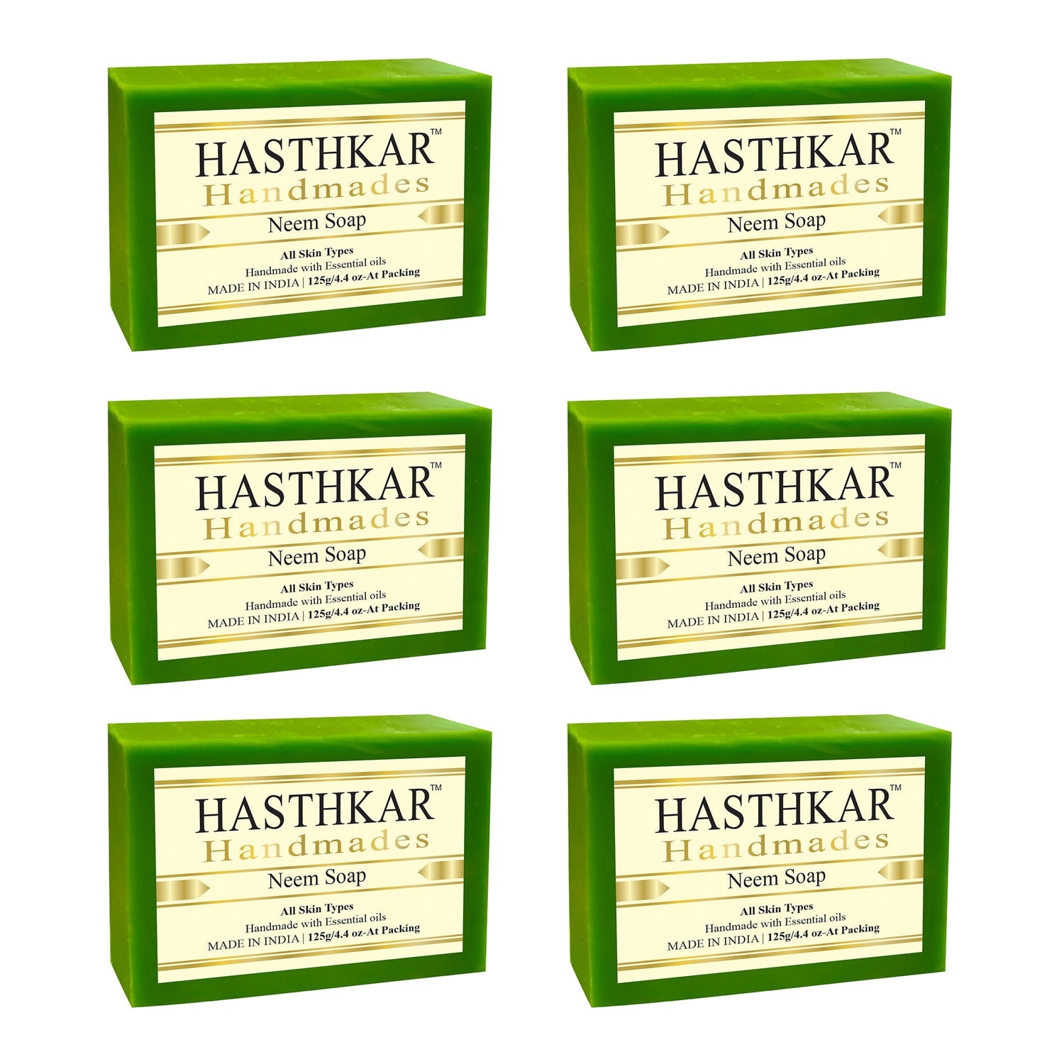 Hasthkar handmades neem bathing soap men women pack of 6