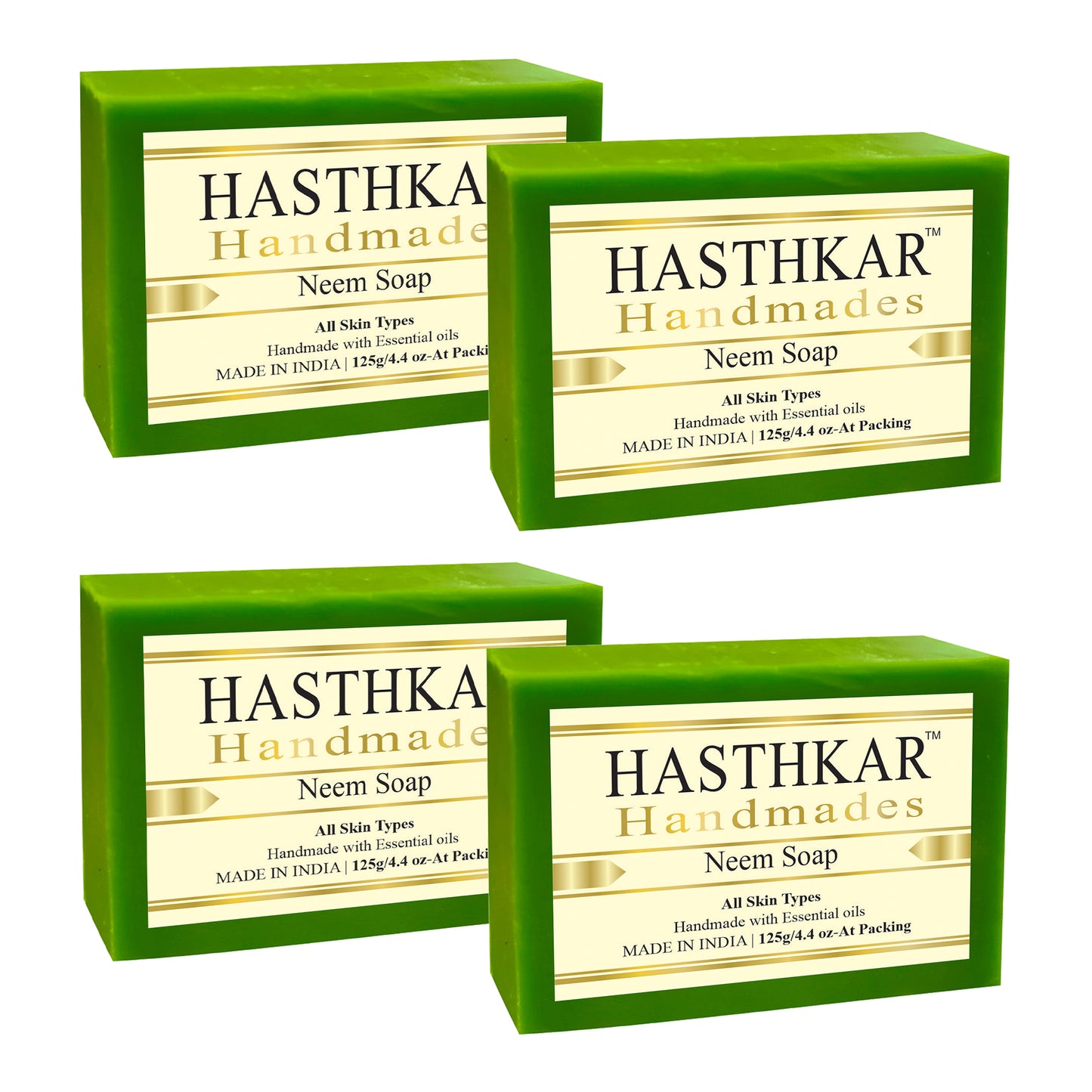 Hasthkar handmades neem bathing soap men women pack of 4