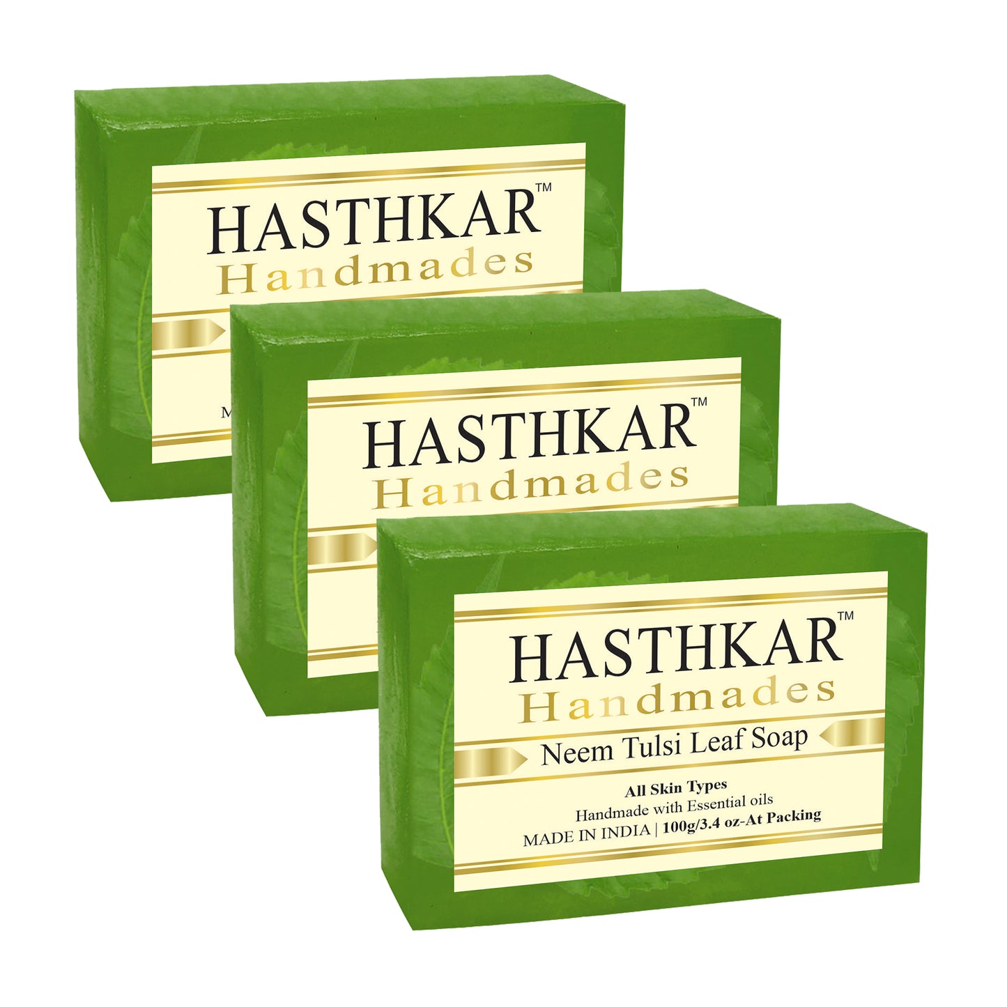 Hasthkar handmades neem tulsi leaf bathing soap men women pack of 3