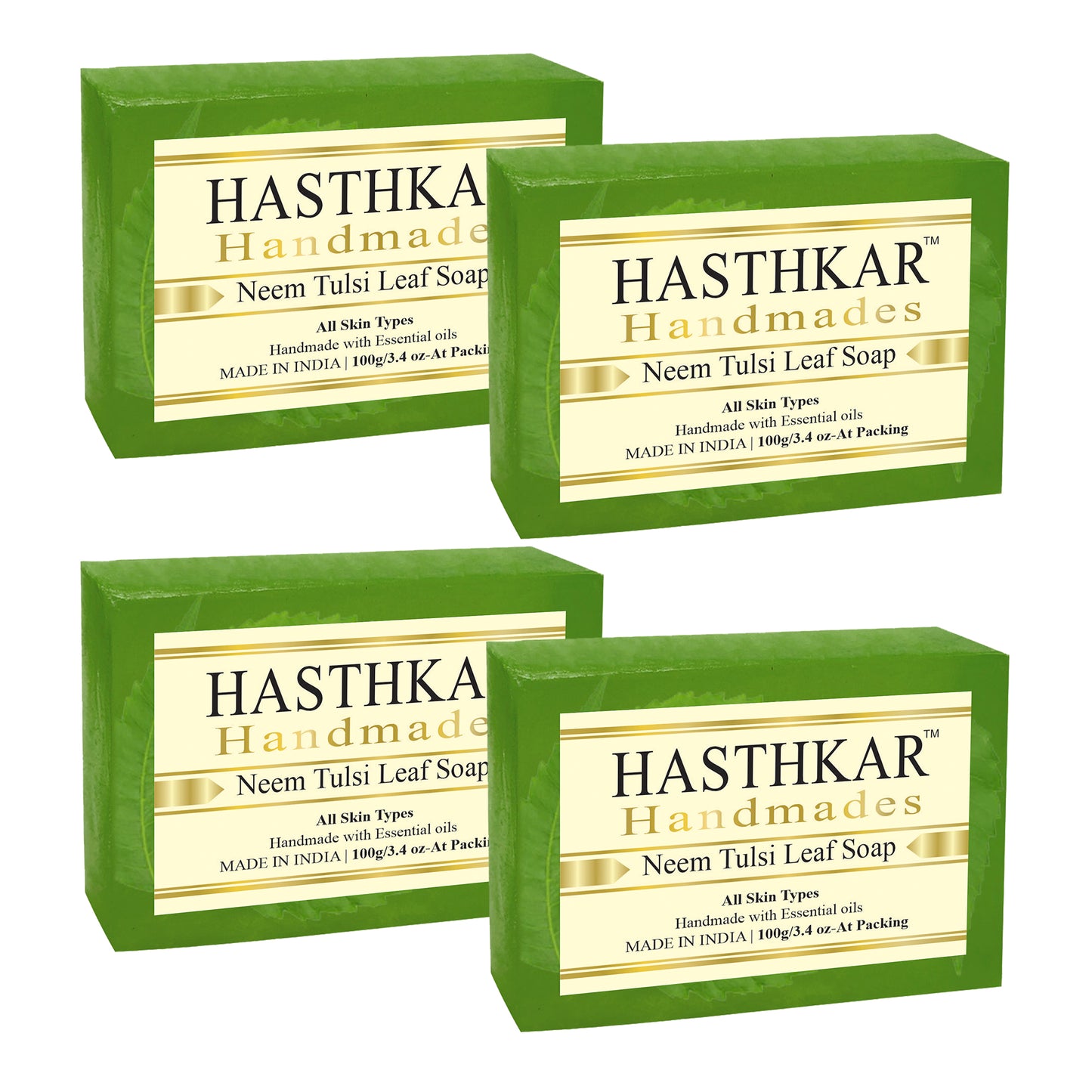 Hasthkar handmades neem tulsi leaf bathing soap men women pack of 4