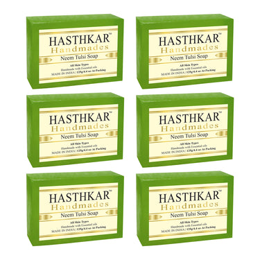 Hasthkar Handmade Glycerine Neem Tulsi Soap- 125gm - BuyPureNaturals