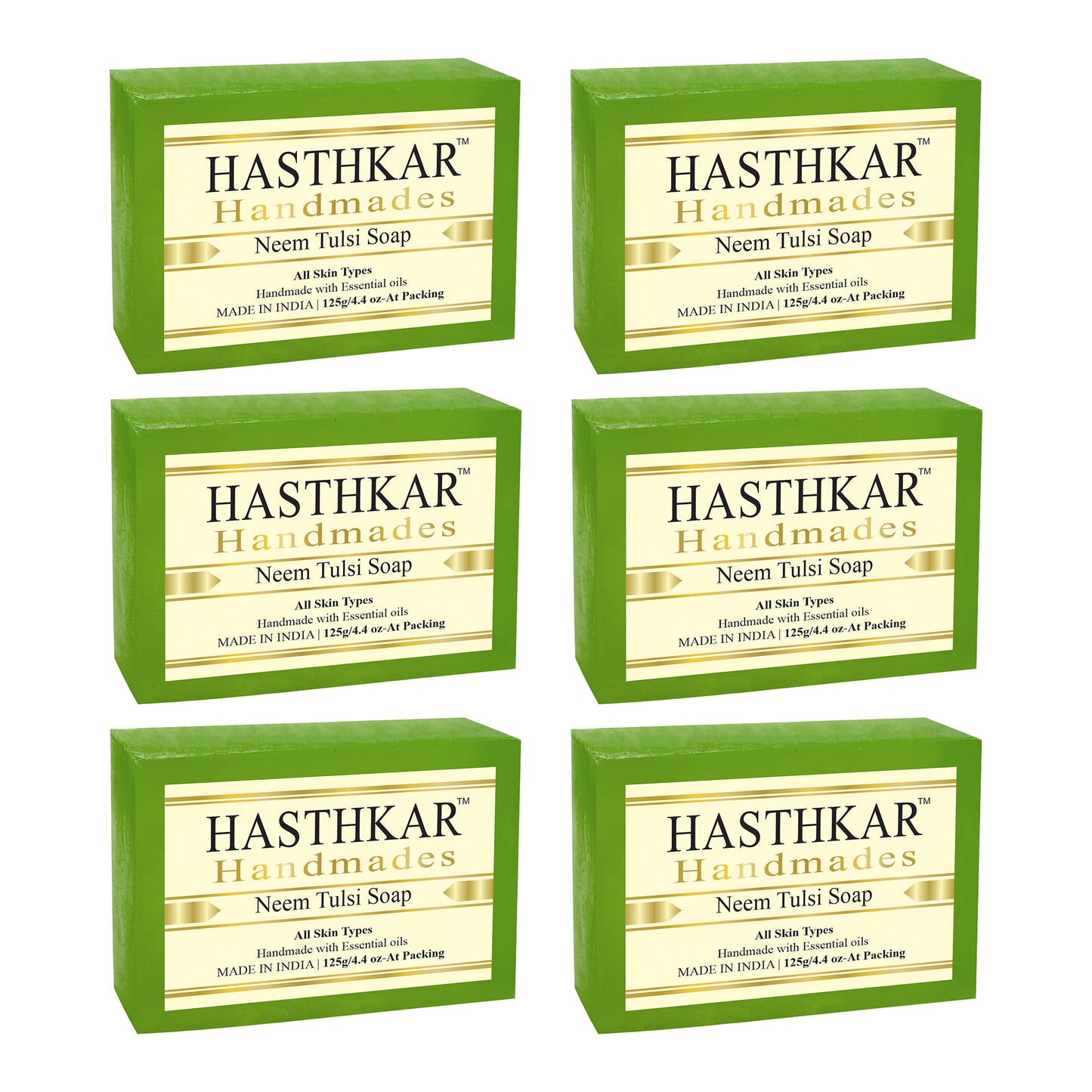 Hasthkar handmades neem tulsi bathing soap men women pack of 6