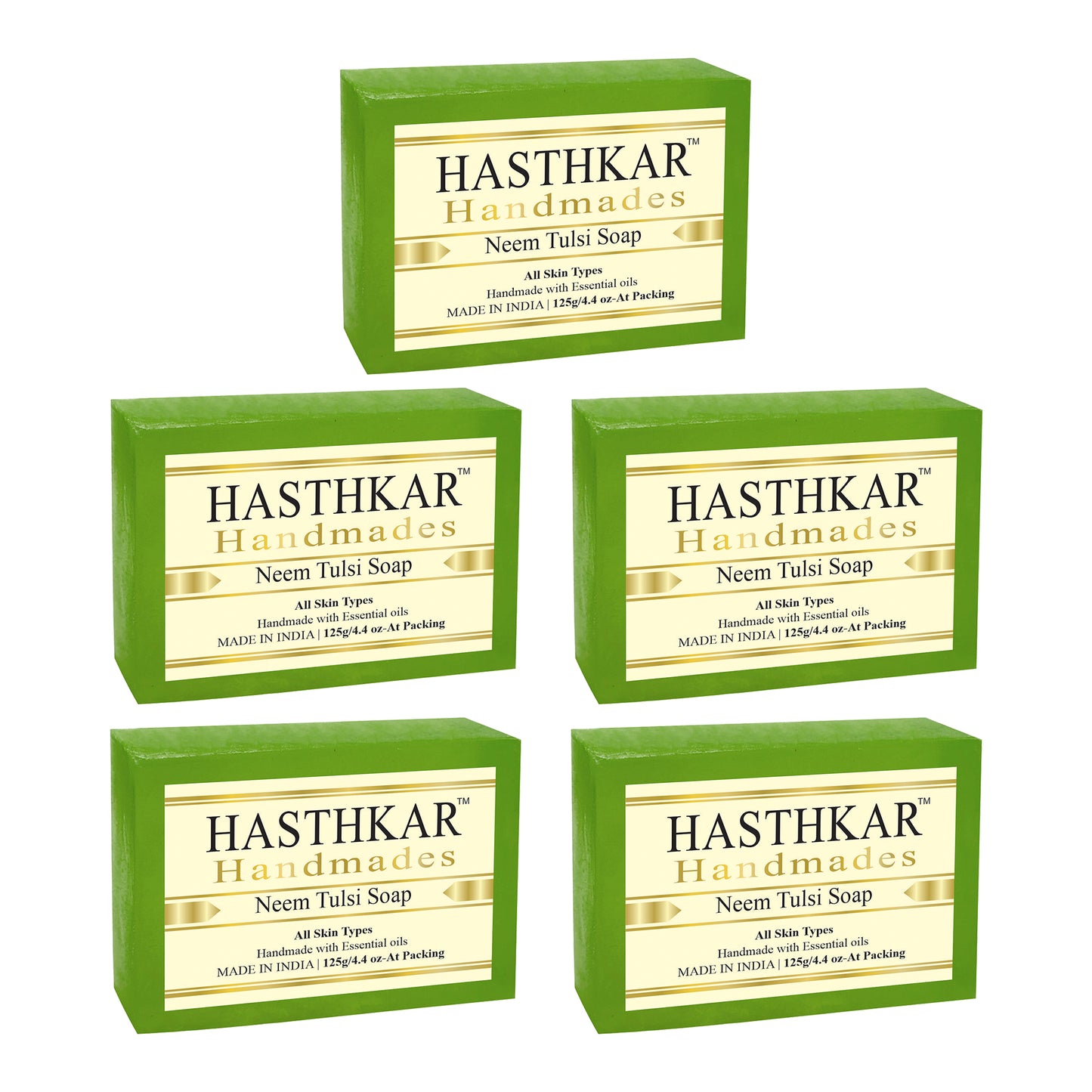 Hasthkar handmades neem tulsi bathing soap men women pack of 5