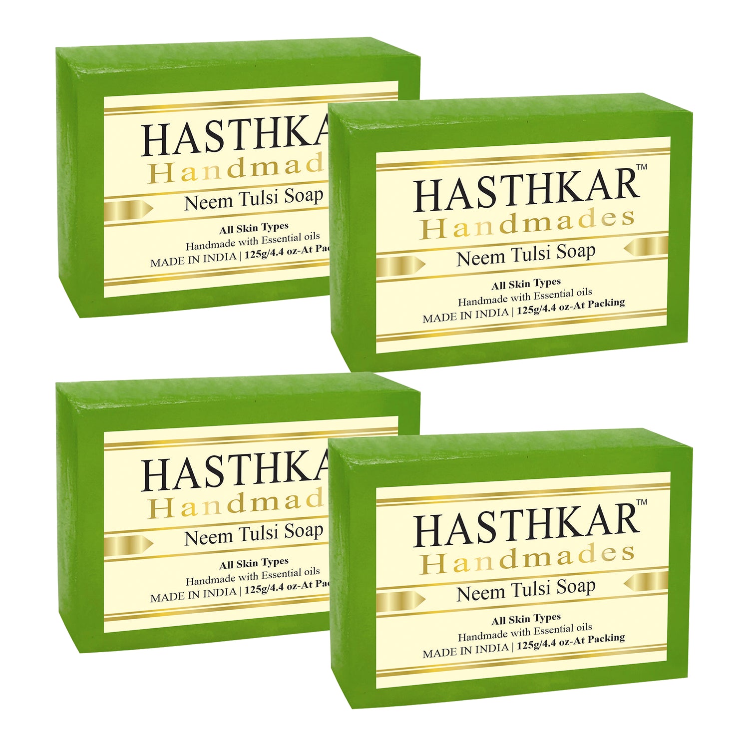 Hasthkar handmades neem tulsi bathing soap men women pack of 4