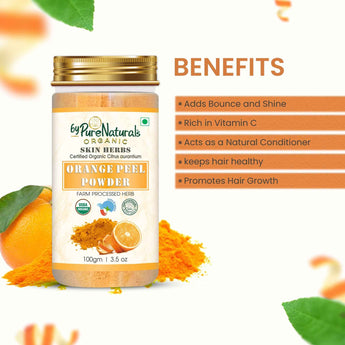 byPureNaturals 100% Organic Orange Peel Powder- 100 Gm