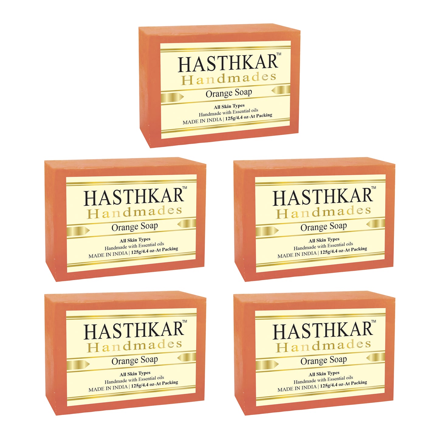 Hasthkar Handmades Glycerine Natural Orange Soap 125Gm