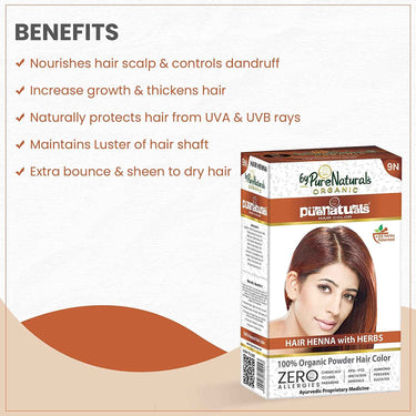 byPureNaturals 100% Organic Herbal Hair Henna with Herbs- 120 Gm