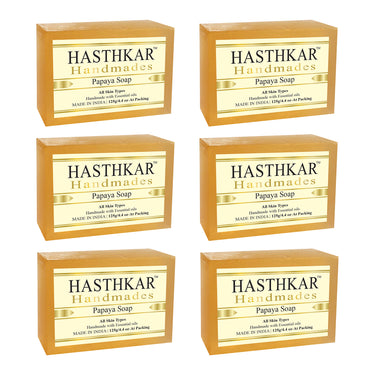 Hasthkar Handmade Glycerine Papaya Soap- 125gm - BuyPureNaturals