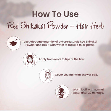 byPureNaturals 100% Organic Red Shikakai Powder- 100 Gm