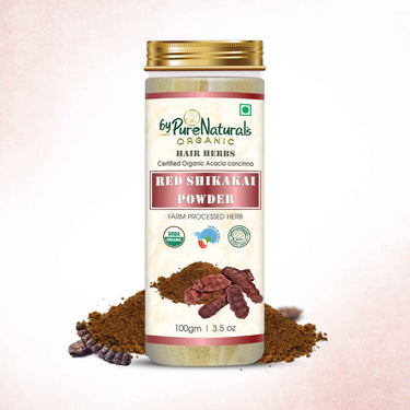 byPureNaturals 100% Organic Red Shikakai Powder- 100 Gm