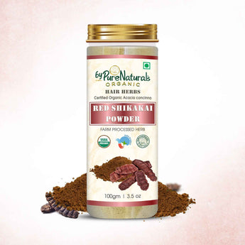 byPureNaturals 100% Organic Red Shikakai Powder- 100 Gm
